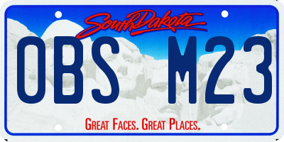 SD license plate 0BSM23