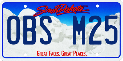 SD license plate 0BSM25