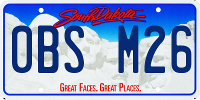 SD license plate 0BSM26