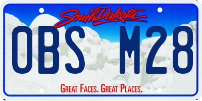 SD license plate 0BSM28
