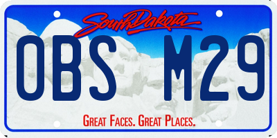 SD license plate 0BSM29
