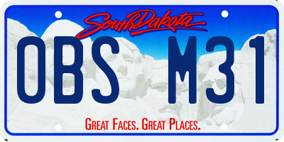 SD license plate 0BSM31