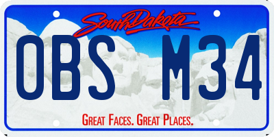 SD license plate 0BSM34