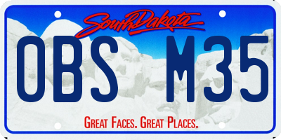 SD license plate 0BSM35