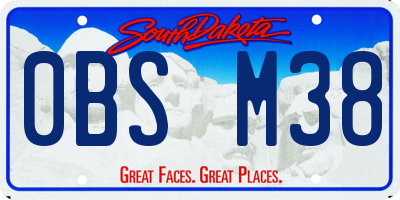 SD license plate 0BSM38