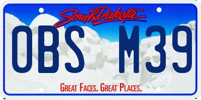 SD license plate 0BSM39