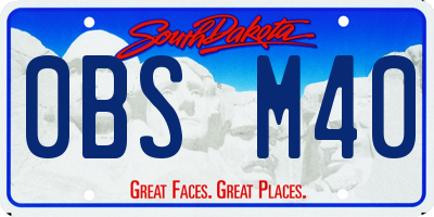 SD license plate 0BSM40