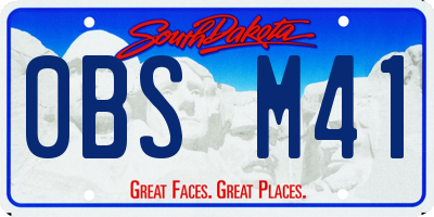 SD license plate 0BSM41