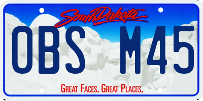 SD license plate 0BSM45