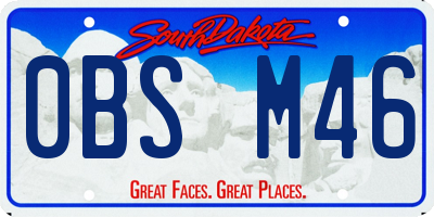 SD license plate 0BSM46
