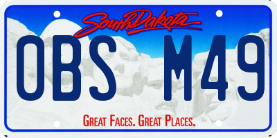 SD license plate 0BSM49
