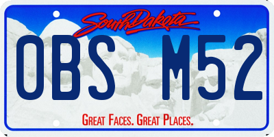 SD license plate 0BSM52