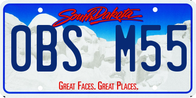 SD license plate 0BSM55