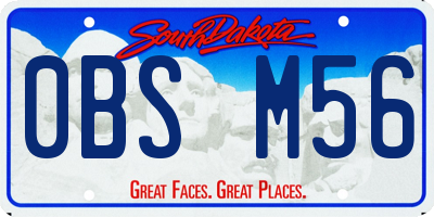 SD license plate 0BSM56