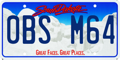 SD license plate 0BSM64