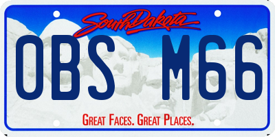 SD license plate 0BSM66