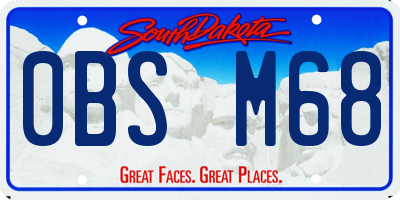 SD license plate 0BSM68