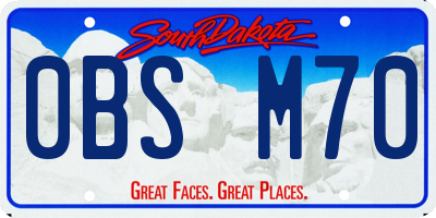 SD license plate 0BSM70