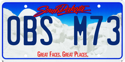 SD license plate 0BSM73