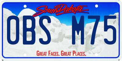 SD license plate 0BSM75