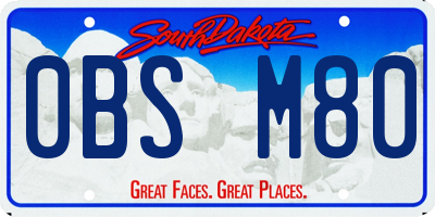 SD license plate 0BSM80