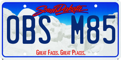 SD license plate 0BSM85