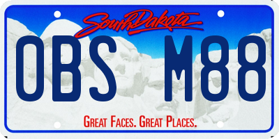 SD license plate 0BSM88