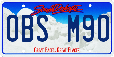 SD license plate 0BSM90