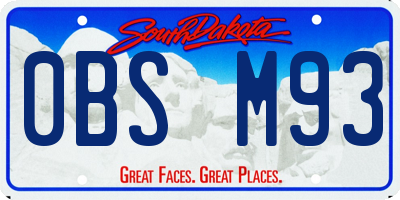 SD license plate 0BSM93
