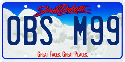 SD license plate 0BSM99