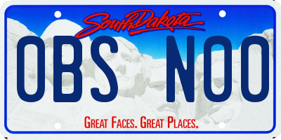 SD license plate 0BSN00