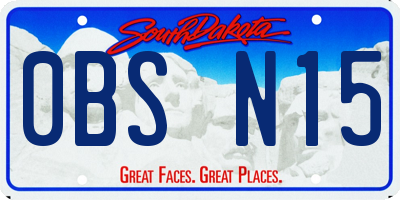 SD license plate 0BSN15