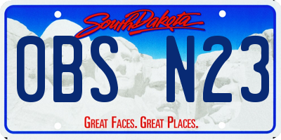 SD license plate 0BSN23