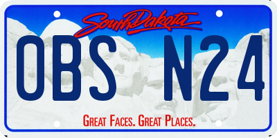 SD license plate 0BSN24