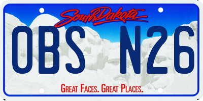SD license plate 0BSN26