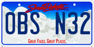 SD license plate 0BSN32