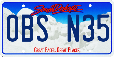 SD license plate 0BSN35