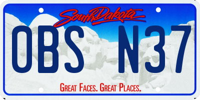SD license plate 0BSN37