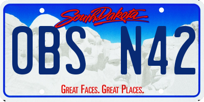SD license plate 0BSN42