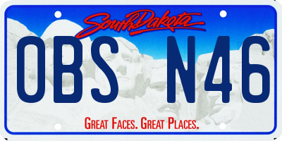 SD license plate 0BSN46
