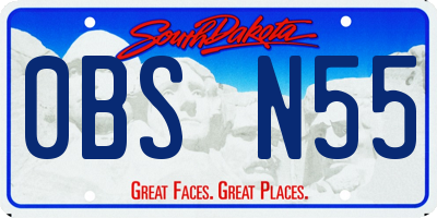 SD license plate 0BSN55