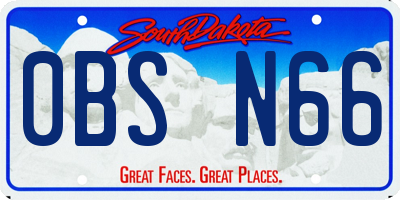 SD license plate 0BSN66