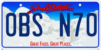 SD license plate 0BSN70
