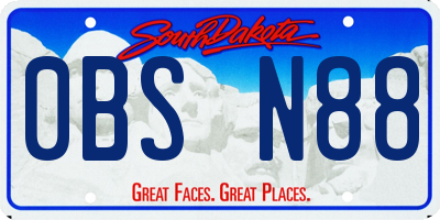 SD license plate 0BSN88