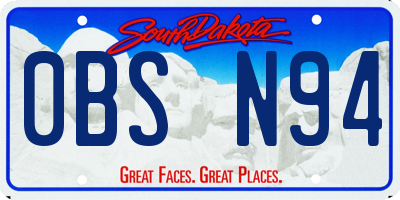 SD license plate 0BSN94