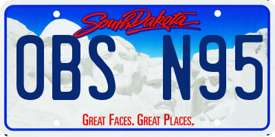 SD license plate 0BSN95