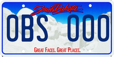 SD license plate 0BSO00