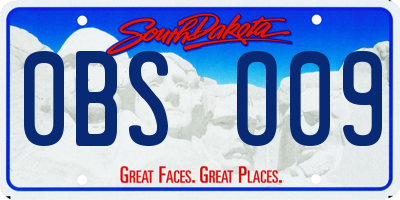 SD license plate 0BSO09