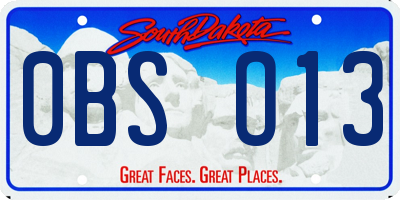 SD license plate 0BSO13