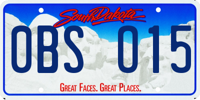 SD license plate 0BSO15